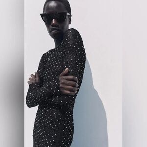 ZARA LACE RHINESTONES TOP